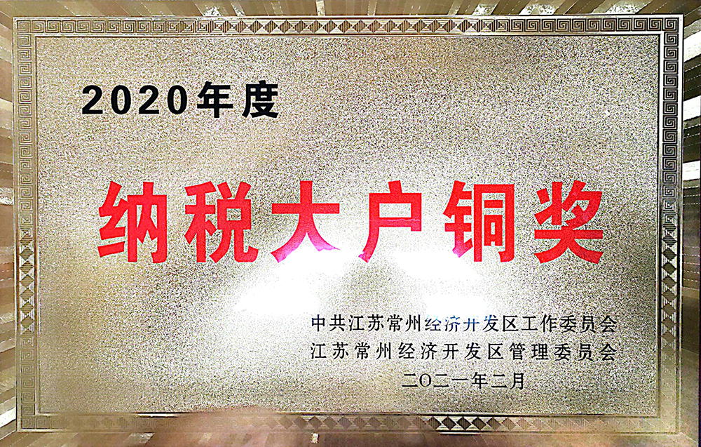 2020年度纳税大户铜奖